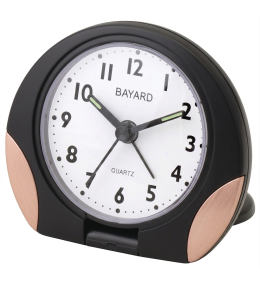 Réveil Bayard de voyage noir et doré rose avec lumière GS87.21