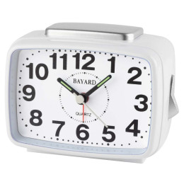 Réveil Bayard silencieux à sonnerie crescendo, gris KN28.2