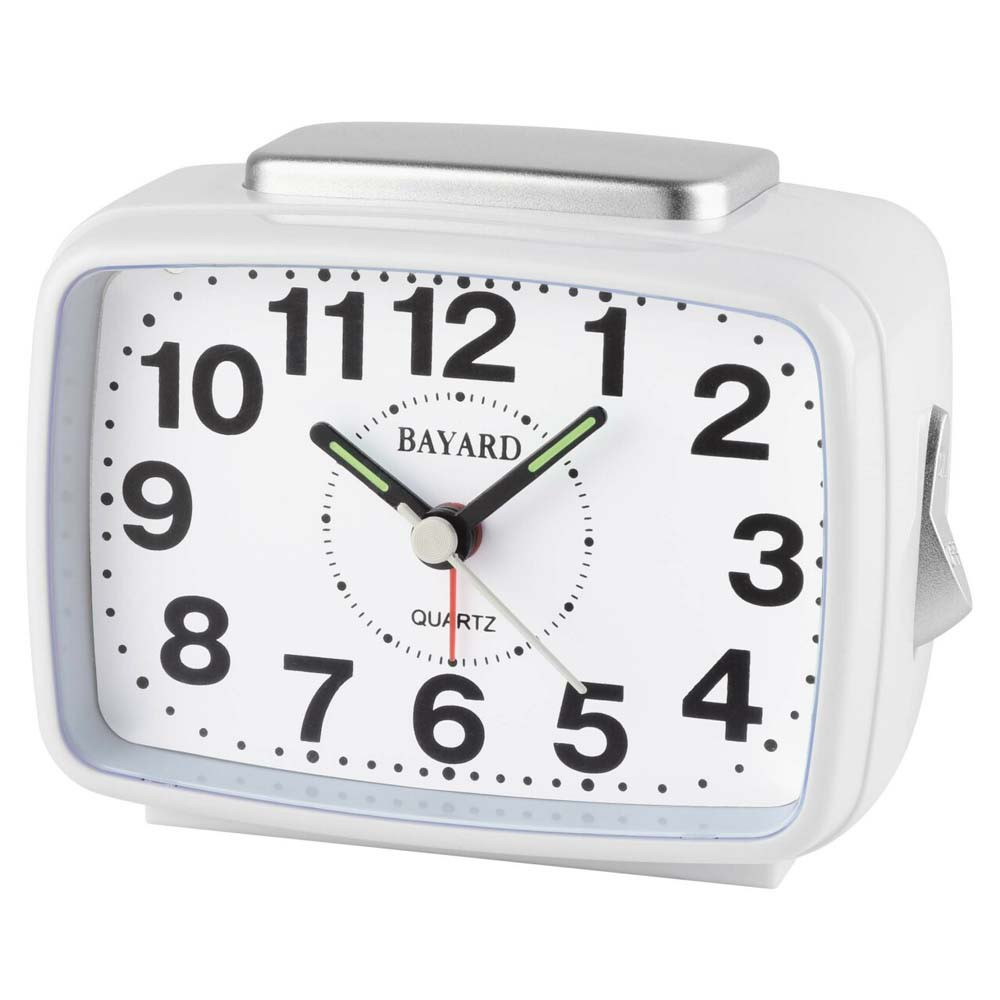 Réveil Bayard silencieux à sonnerie crescendo, gris KN28.2
