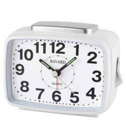 Réveil Bayard silencieux à sonnerie crescendo, gris KN28.2