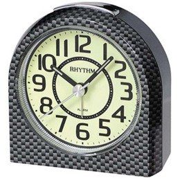 Réveil RHYTHM effet carbone noir RE854.02