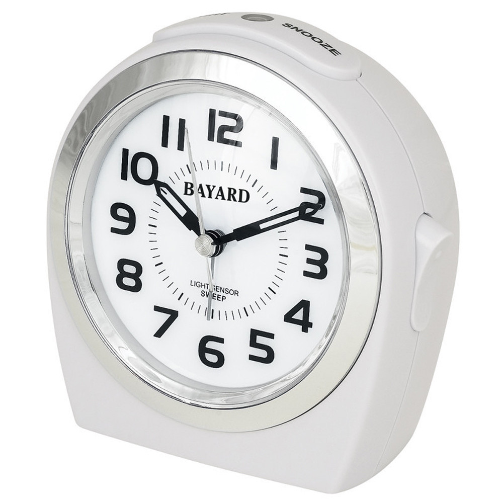 Réveil Bayard silencieux et lumineux, blanc ST910.2