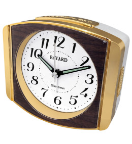 Réveil Bayard silencieux, façon bois TG79.1