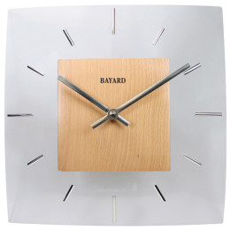 Pendule murale Bayard en plexi, métal et bois WA2302