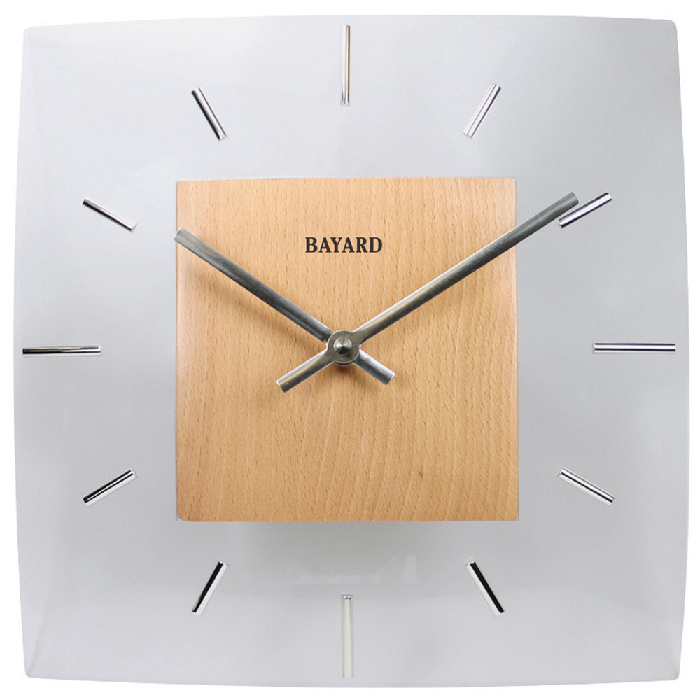 Pendule murale Bayard en plexi, métal et bois WA2302