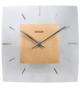 Pendule murale Bayard en plexi, métal et bois WA2302