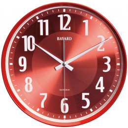 Pendule murale Bayard silencieuse rouge WE36.3