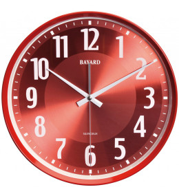 Pendule murale Bayard silencieuse rouge WE36.3