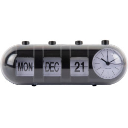Réveil Karlsson retro tube calendar flip, noir KA6045BK