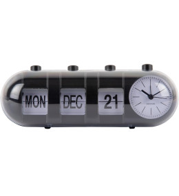 Réveil Karlsson retro tube calendar flip, noir KA6045BK