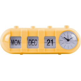 Réveil Karlsson retro tube calendar flip, jaune KA6045BY