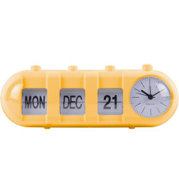 Réveil Karlsson retro tube calendar flip, jaune KA6045BY