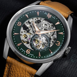 Montre Homme Lip Himalaya Squelette Automatique Vert 671731