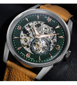 Montre Homme Lip Himalaya Squelette Automatique Vert 671731