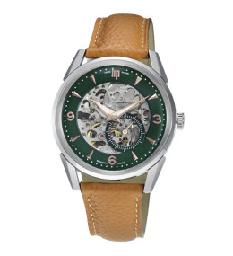 Montre Homme Lip Himalaya, Squelette, 40 mm, automatique squelette, acier et cuir 671731