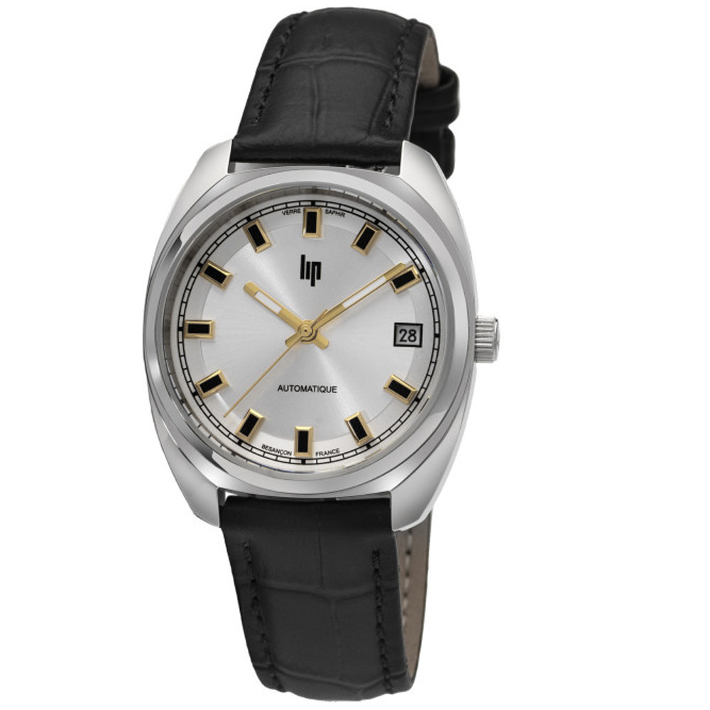 Montre Homme Lip , Général de Gaulle, 35 mm, Automatique, acier et cuir 671880