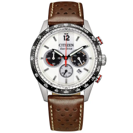 Montre Homme Citizen, chronographe Vintage racing eco-drive en acier et cuir CA4714-04A