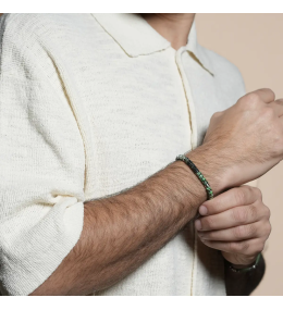 Bracelet Homme Jourdan Ébène - Acier et Pierres Vertes JH100041B