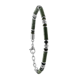 Bracelet Jourdan Bijoux Ebène acier avec jaspe, pierre de lave et Ebène JH100042B