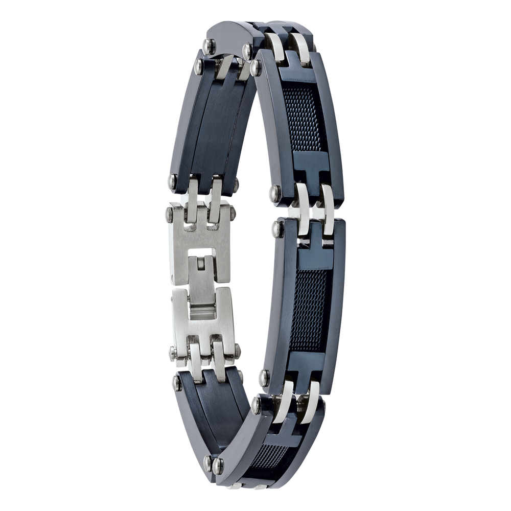 Bracelet Homme Jourdan bijou, ZEPHIR, acier PVD bleu, JH110021B