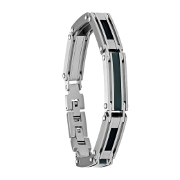 Bracelet Homme Jourdan bijou, JOSE, acier et acier PVD noir JH110062B