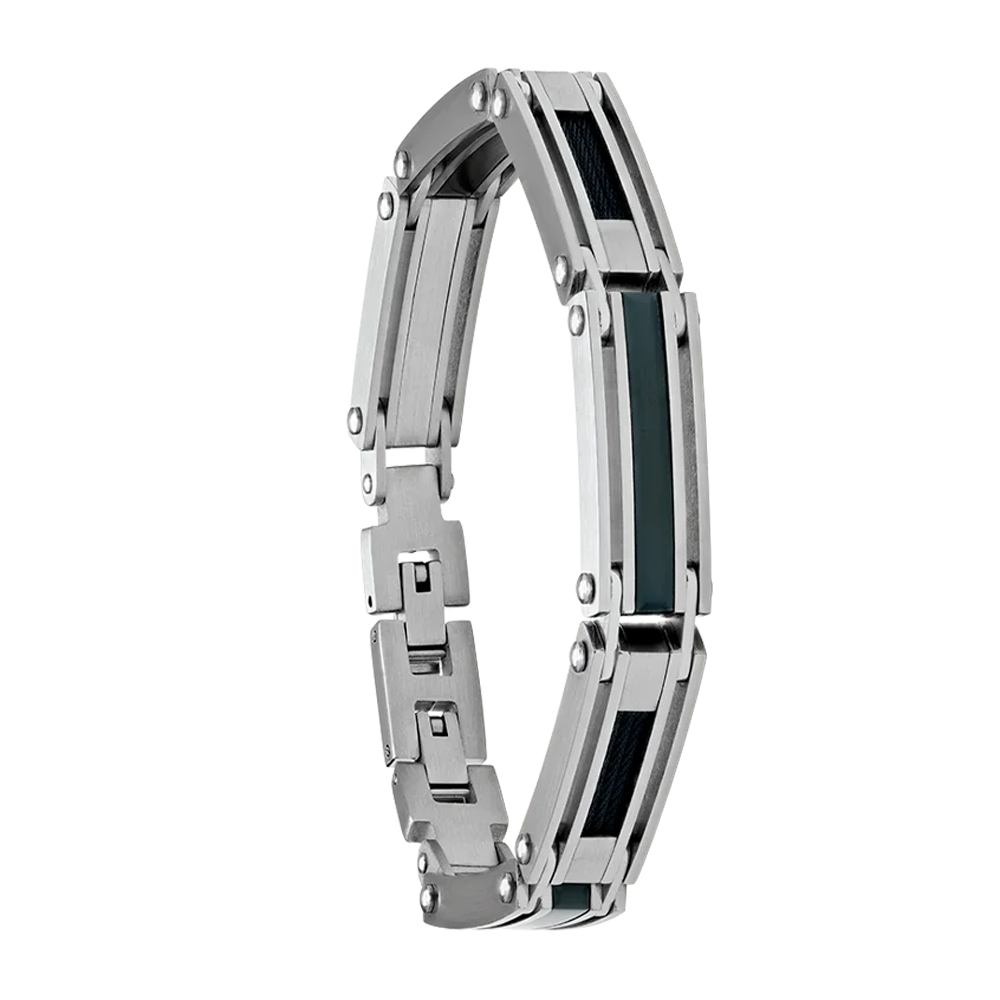 Bracelet Homme Jourdan bijou, JOSE, acier et acier PVD noir JH110062B
