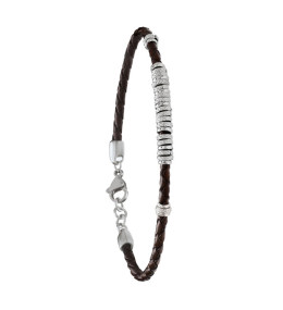 Bracelet Homme Jourdan Eli - Cuir Marron et Acier JH150214B