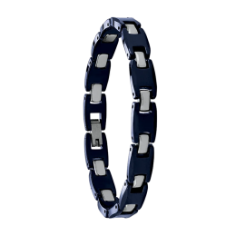 Bracelet Homme Jourdan bijou, VENO, acier et acier PVD bleu JH250120B