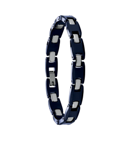 Bracelet Homme Jourdan bijou, VENO, acier et acier PVD bleu JH250120B
