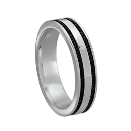 Bague Jourdan bijoux KABEL, acier et cable  noir JH250050R