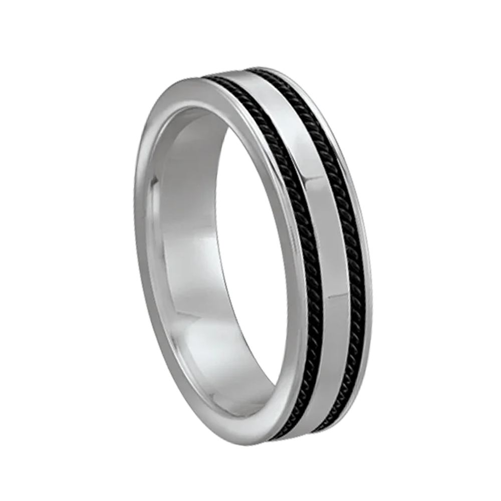 Bague Jourdan bijoux KABEL, acier et cable  noir JH250050R