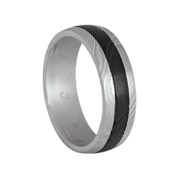 Bague Jourdan bijoux Damassée CÉSAR bicolore, acier et acier PVD noir JH340019R