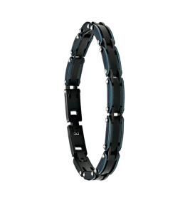 Bracelet Homme Jourdan bijou, SALTO, acier PVD noir et acier PVD bleu JH350001B