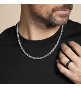 Collier Homme Jourdan Chrome - Chaîne Épaisse en Acier JH360006N