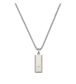 Collier Homme Jourdan bijou, VALENS, acier, acier PVD brin et diamant synthétique JH360008N