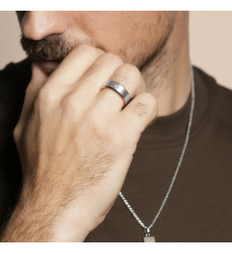 Bague Homme Jourdan Ruben - Acier, PVD Brun et Diamant JH360010R