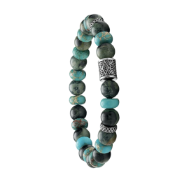 Bracelet Homme Jourdan bijou, AZOR, acier et Jaspe africain JH370001B