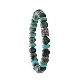 Bracelet Homme Jourdan bijou, AZOR, acier et Jaspe africain JH370001B