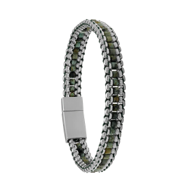Bracelet Homme Jourdan bijou, Loé, acier et Jaspe africain JH370002B