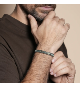 Bracelet Homme Jourdan Loé - Acier et Jaspe Africain JH370002B