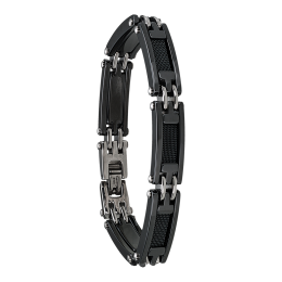 Bracelet Homme Jourdan bijou, Zéphir, acier et acier PVD noir LI 990 H