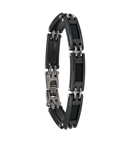 Bracelet Homme Jourdan bijou, Zéphir, acier et acier PVD noir LI 990 H