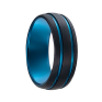 Bague Jourdan bijoux VESTA, tungstène noir et bleu OU 007 H