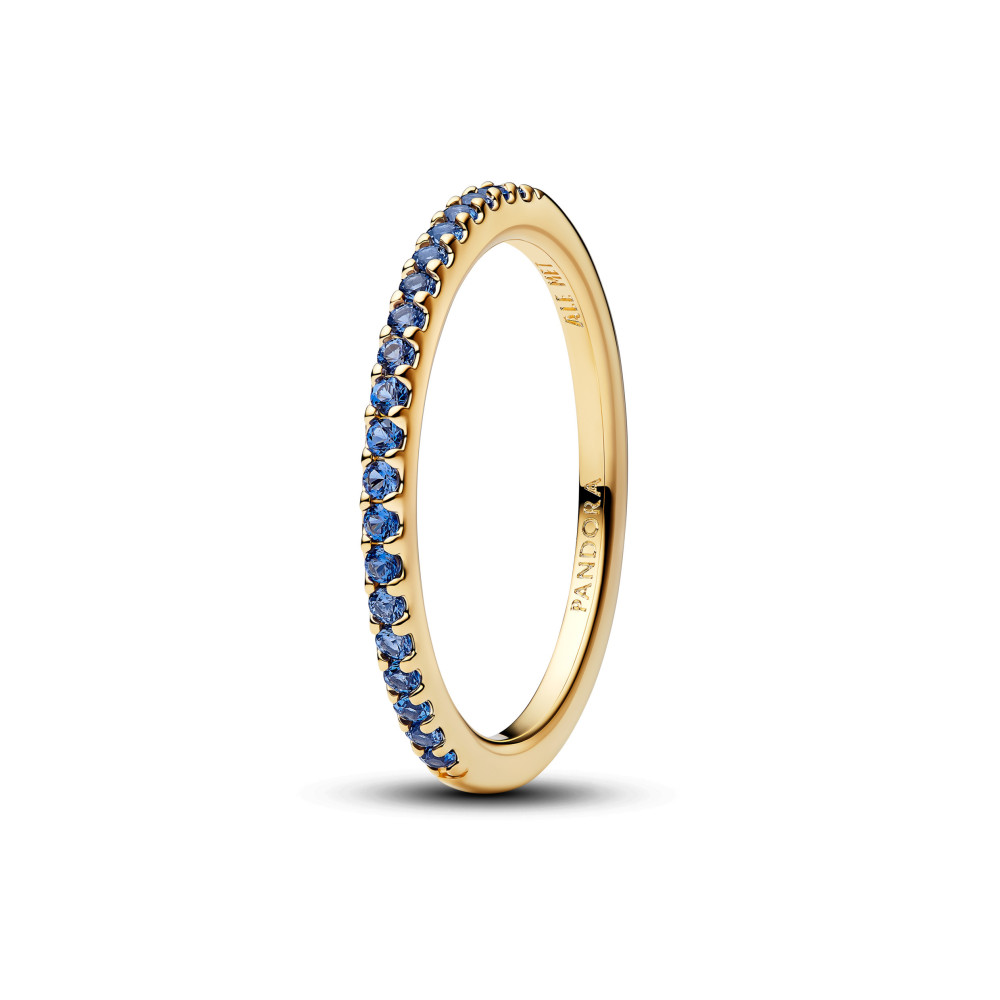 Bague Pandora demi-éternité bleue scintillante en métal doré or jaune 585/1000, 162999C02