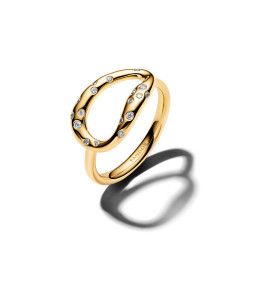 Bague Pandora XL sertie de forme organique en métal doré or jaune 585/1000, 164676C01