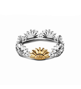 Bague Pandora Tournesols Bimatière Argent et Or 14k - 164702C00