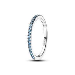 Bague Pandora demi-éternité aigue marine scintillante en argent 925/1000 192999C03