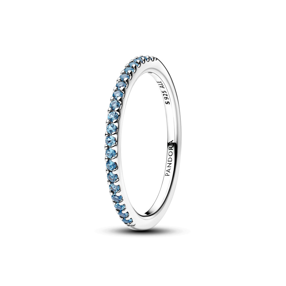 Bague Pandora demi-éternité aigue marine scintillante en argent 925/1000 192999C03