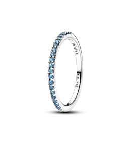 Bague Pandora demi-éternité aigue marine scintillante en argent 925/1000 192999C03
