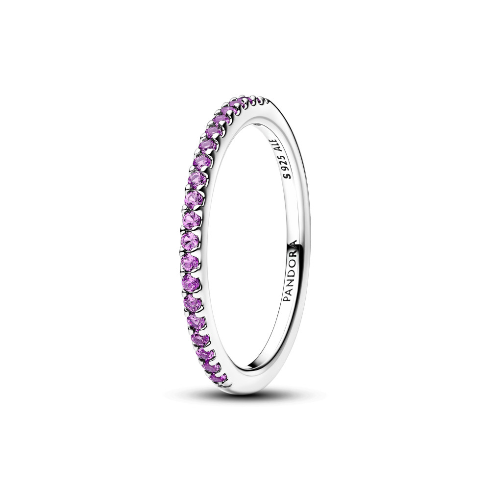 Bague Pandora demi-éternité violette scintillante en argent 925/1000 192999C04